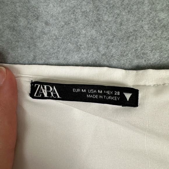 Zara Halter Top Womens M White Draped Open Front Sleeveless‎ Vest Pockets Cargo - Picture 13 of 16